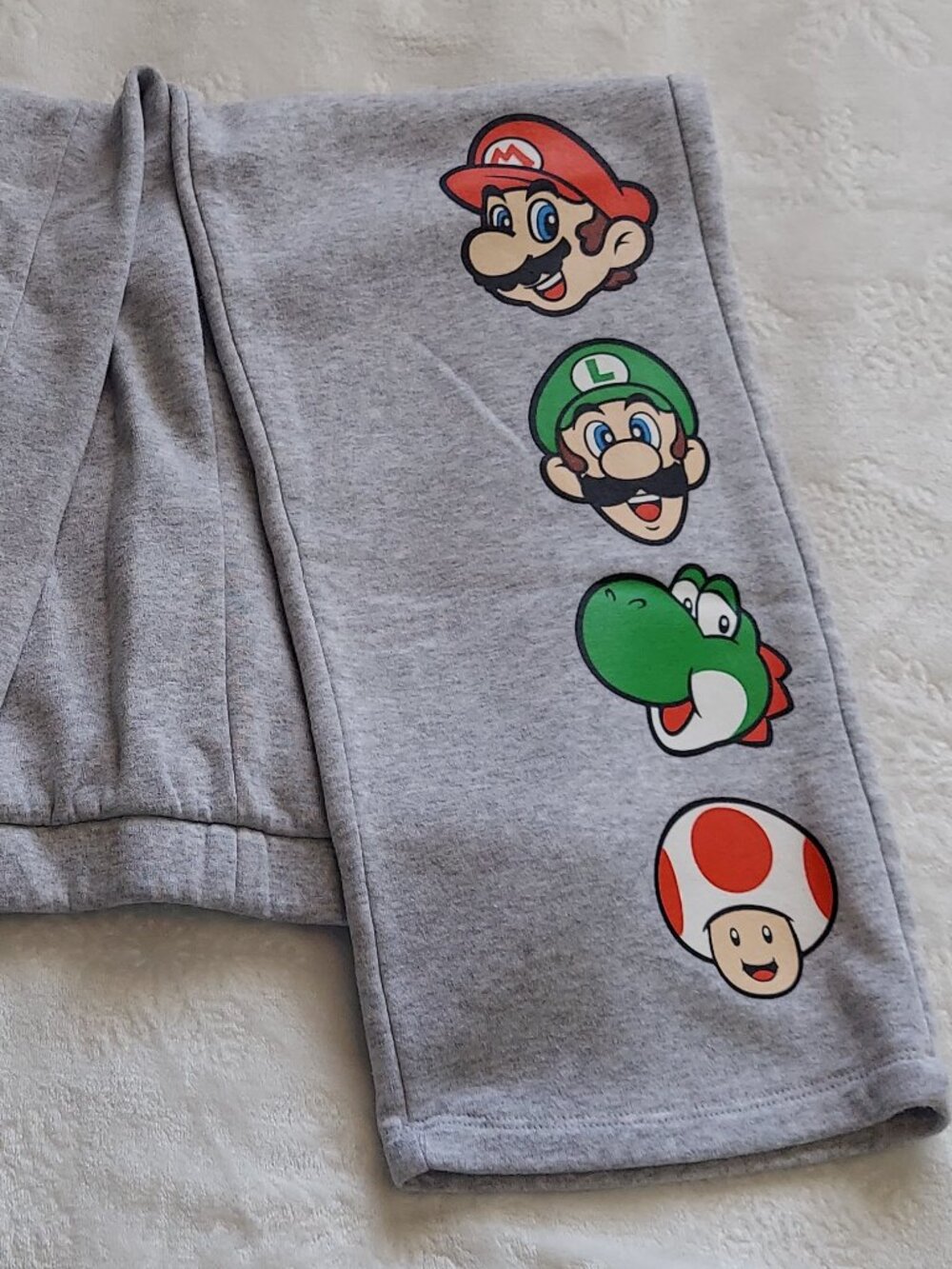Youth Large Gray Super Mario Character Sweatpants